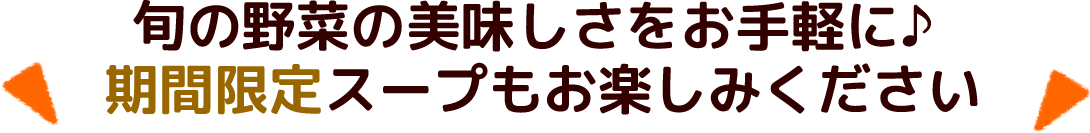 お好みのスープをお選びいただけます