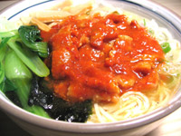 鶏肉レシピ 水郷どりのとり皮キムチラーメン