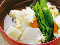 鶏肉レシピ むね肉挽き肉のけんちん汁