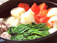 鶏肉レシピ もも肉とほうれん草の野菜鍋