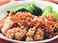 鶏肉レシピ もも肉唐揚げネギタレがけ