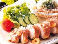 鶏肉レシピ そうめんのスタミナプレート