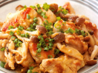 鶏肉レシピ 水郷どりとしめじのマヨ炒め